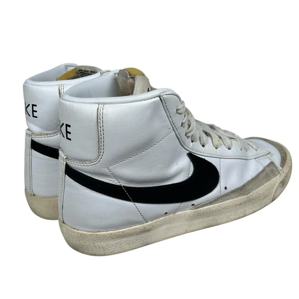 Nike Women's Blazer Mid '77‎ White Black Leather Shoes CZ1055-100 Size 8.5